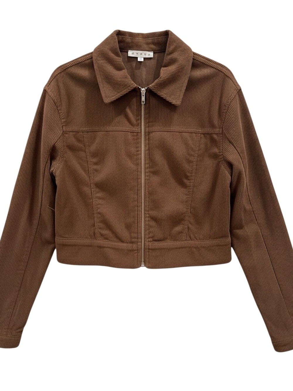 Brown Corduroy Zip-Front Jacket